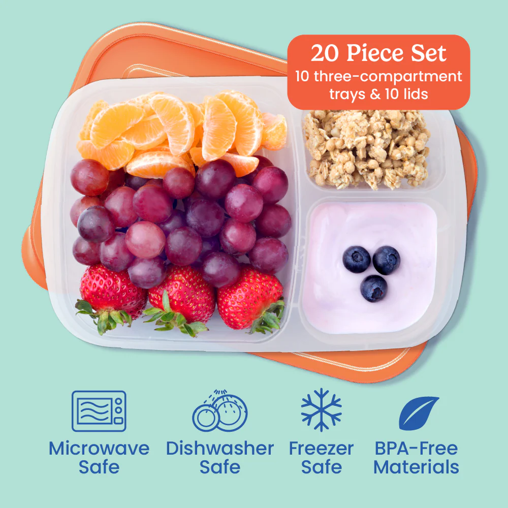 Bentgo Easyboxes 3-Compartment Food Containers 20-Piece Set - Image 3