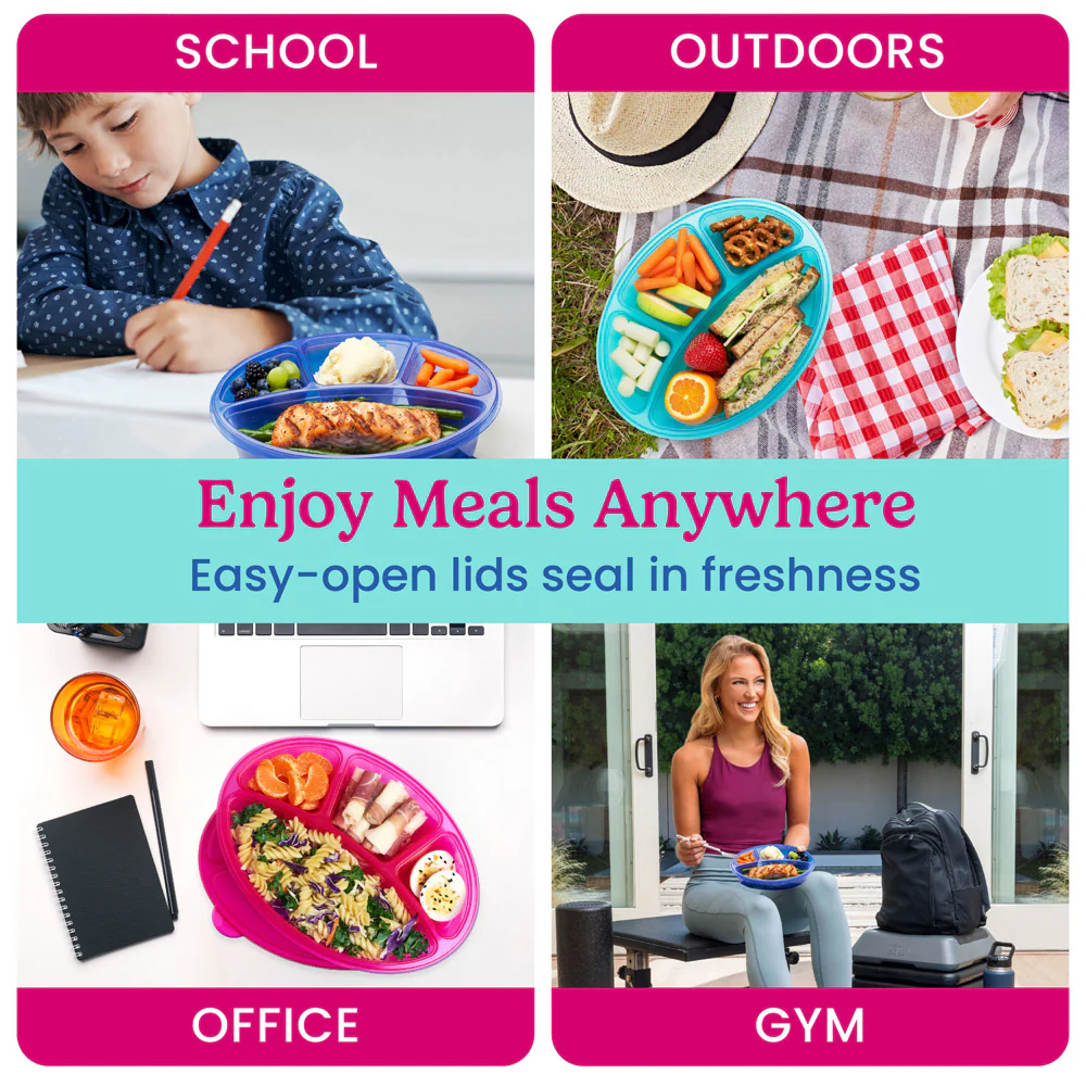 Bentgo Easyboxes 4-Compartment Oval Containers 8-Piece Set - Image 15
