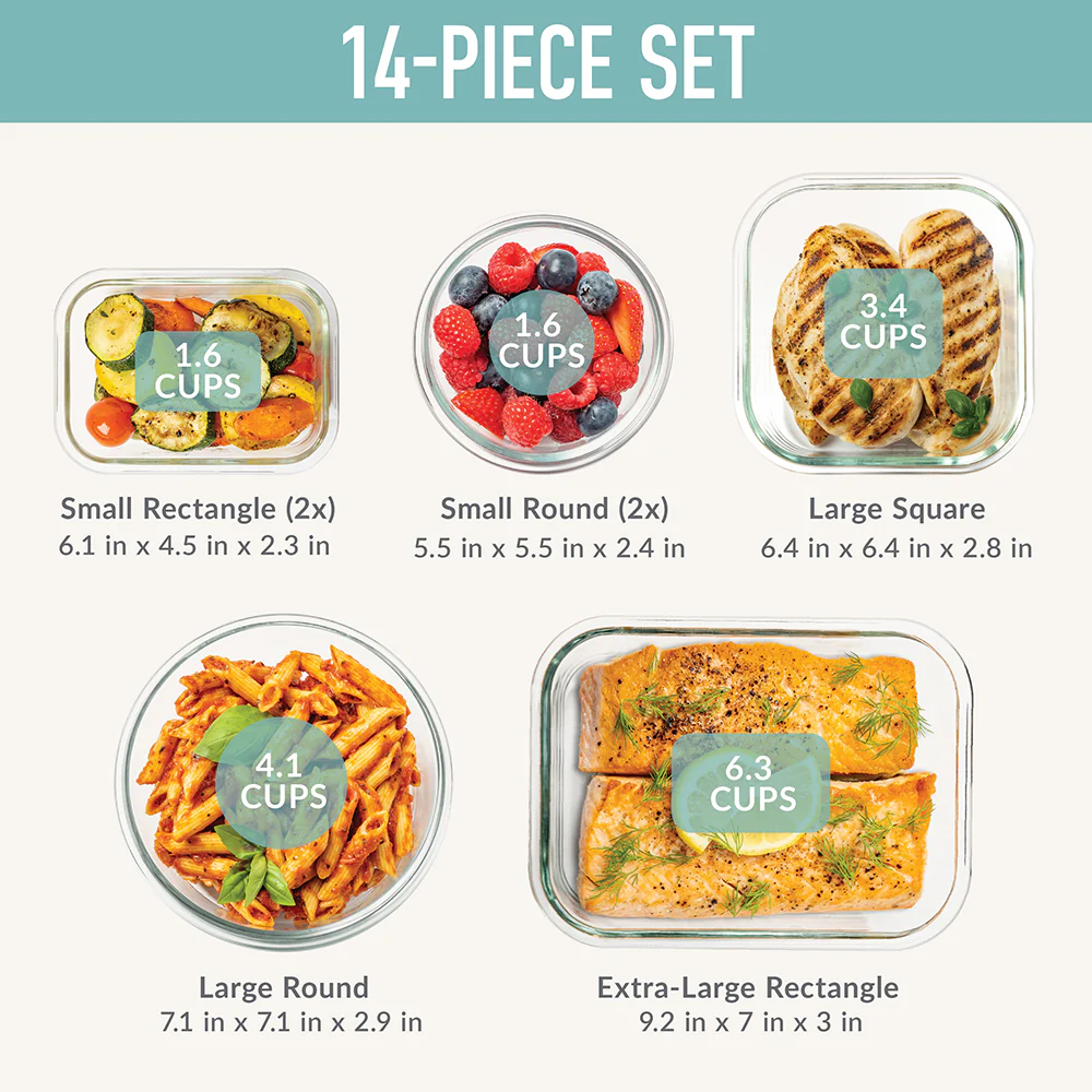 Bentgo Glass Leak-Proof Food Storage Set (14-Piece) - Image 6