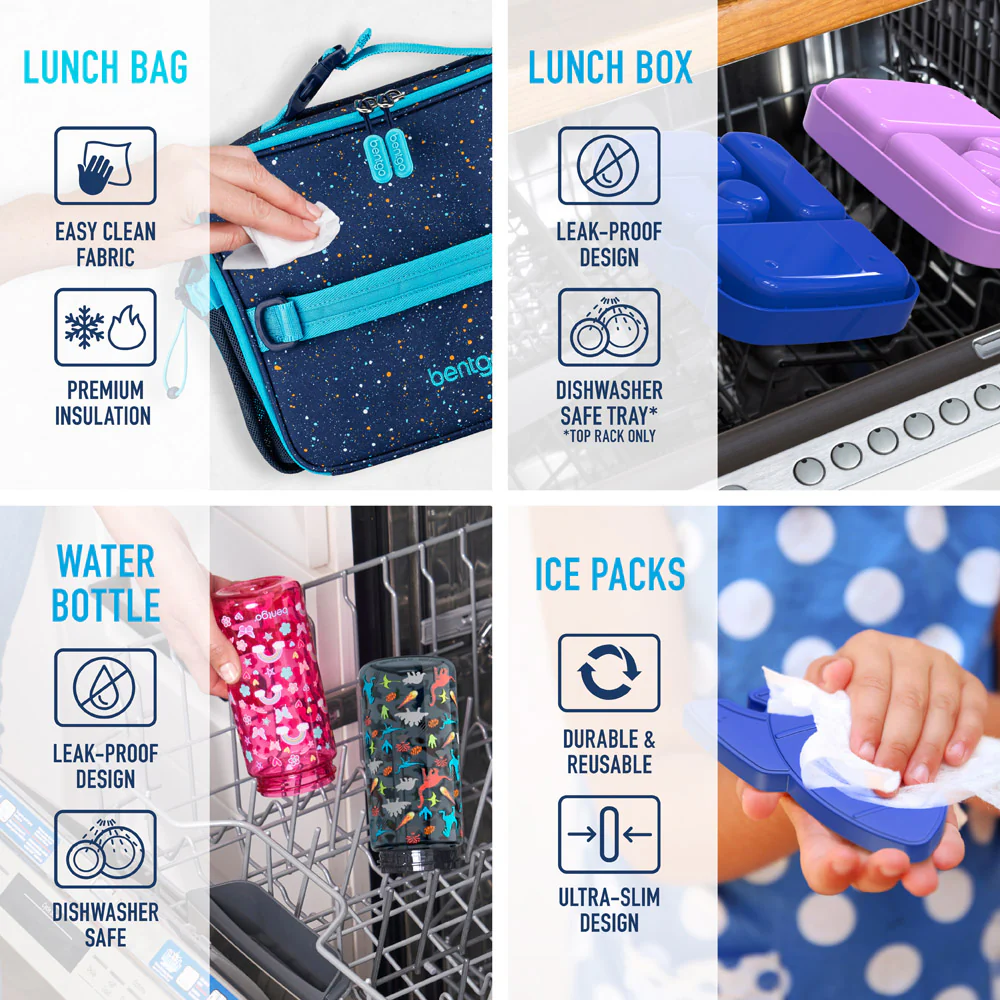 Bentgo Kids Prints Lunch 5-Piece Set with Ice Packs - Image 5