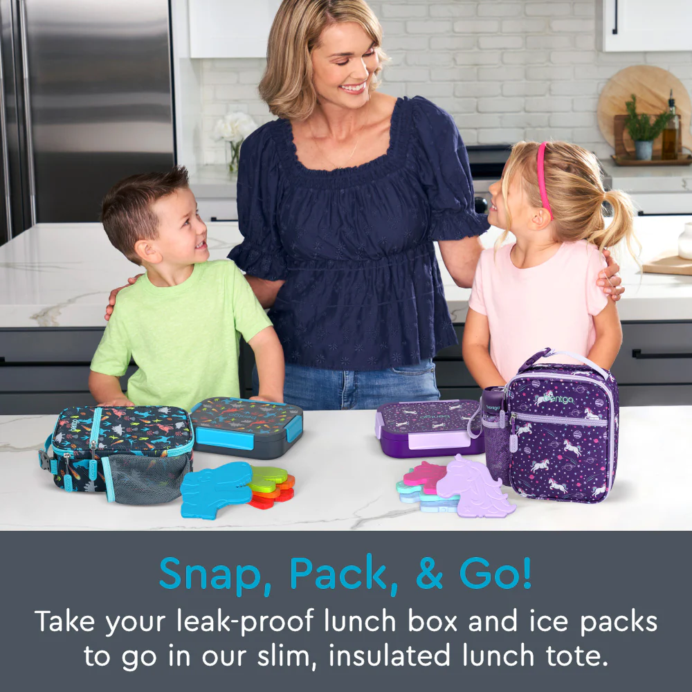Bentgo Kids Snap & Go Lunch Box, Insulated Lunch Tote, & Ice Packs - Image 2