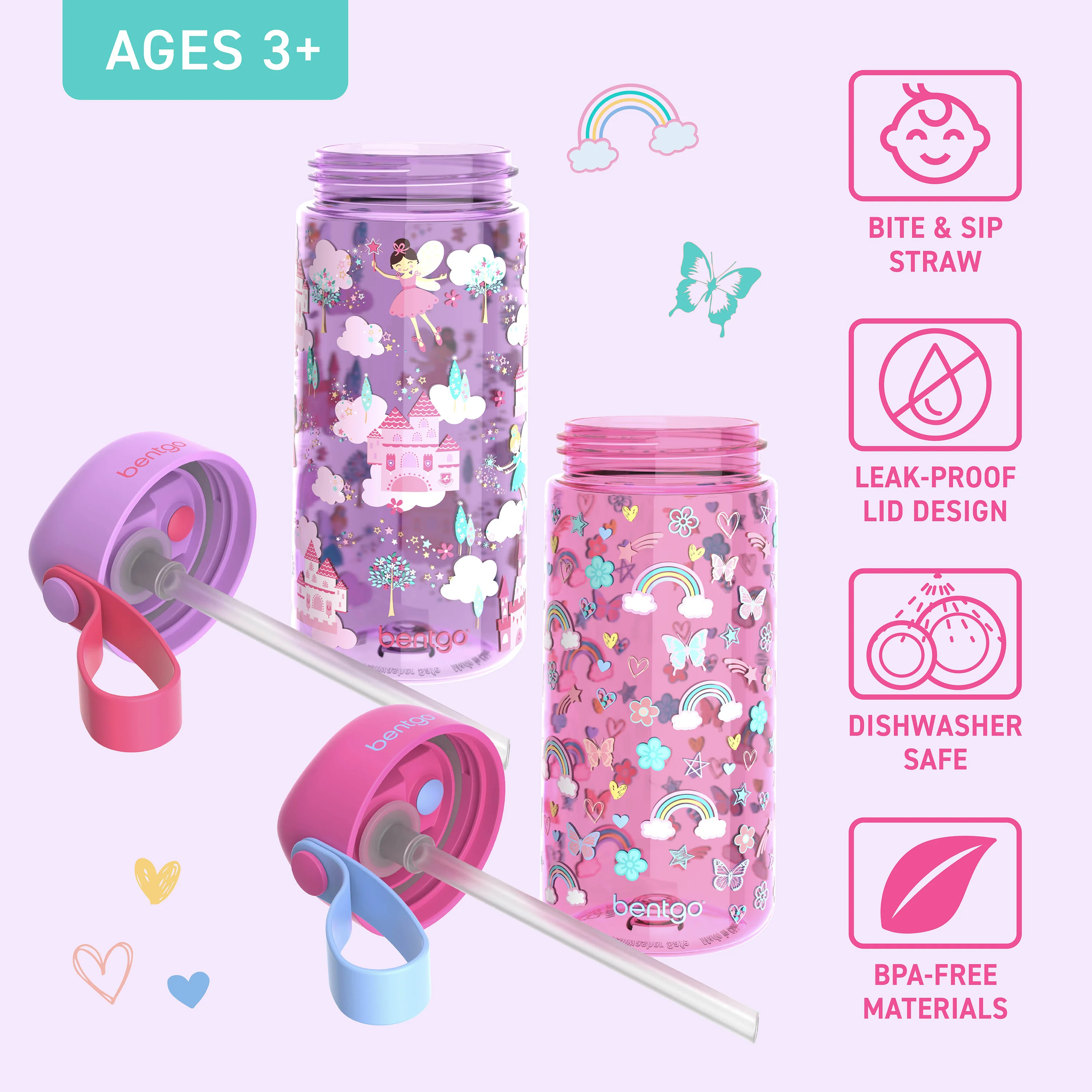 Bentgo Kids Prints Water Bottle (2-Pack) - Image 17