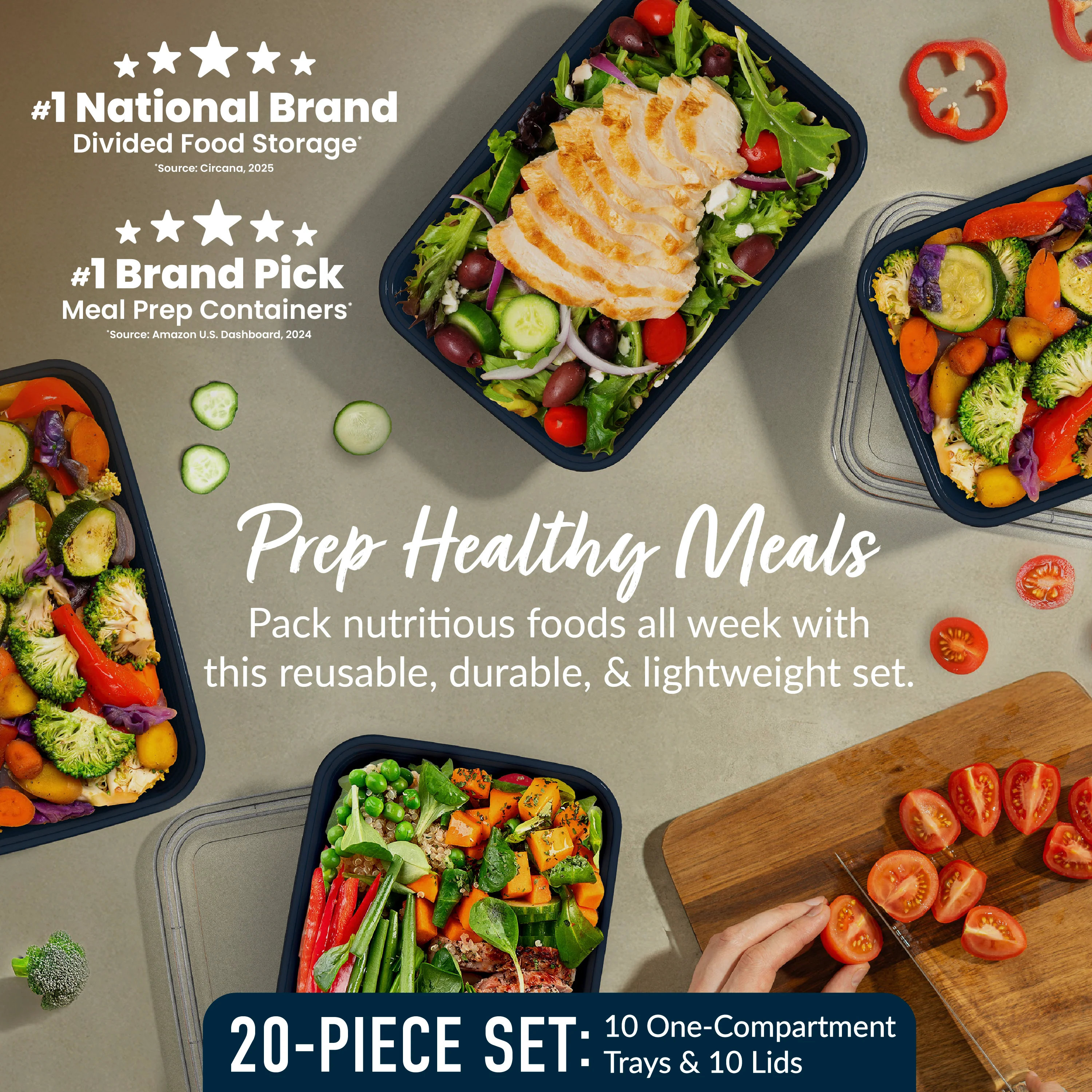 Bentgo Prep 1-Compartment Meal Prep Containers (20-Piece) - Image 57